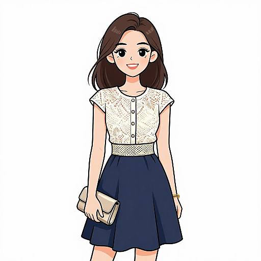 Smiling Woman in Elegant Outfit