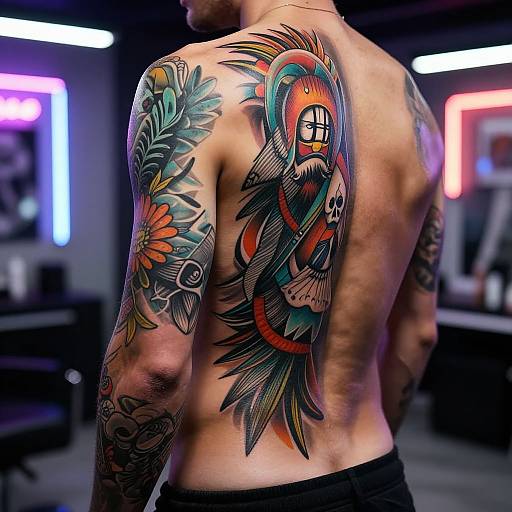 Neon-Lit Provocative Tattoo Art