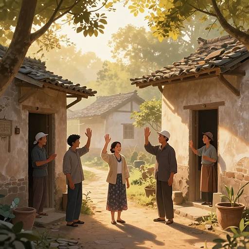 Peaceful Morning Village Greetings