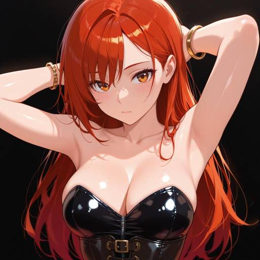 Elegant Woman in Shiny Attire Elegant Woman in Shiny Attire