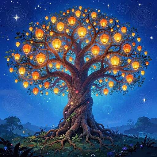 Surreal Vibrant Tree of Life