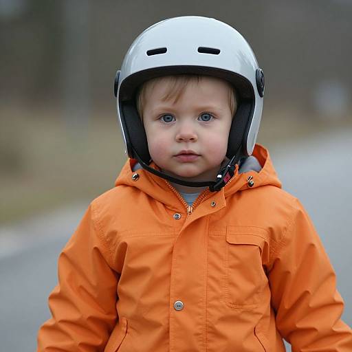 Futuristic Fisherman Boy in Orange Jacket
