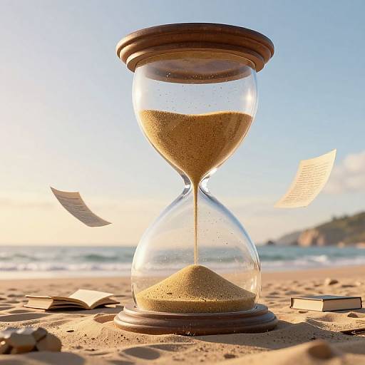 Colossal Hourglass of Levitating Books