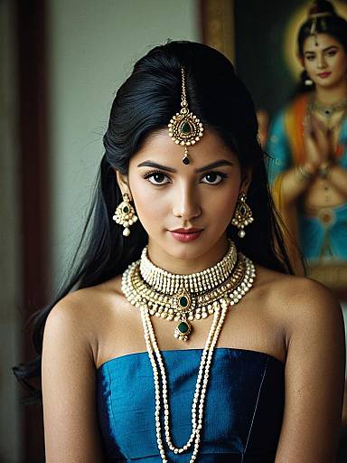 Realistic Upper-Body Krishna-Inspired Female Portrait