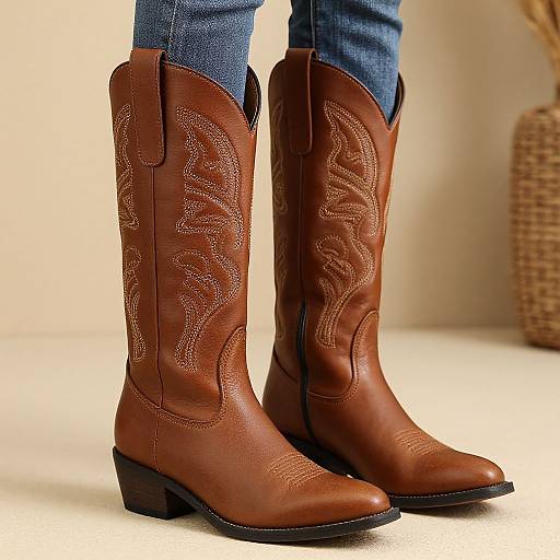 Bohemian Retro Cowgirl Leather Boots