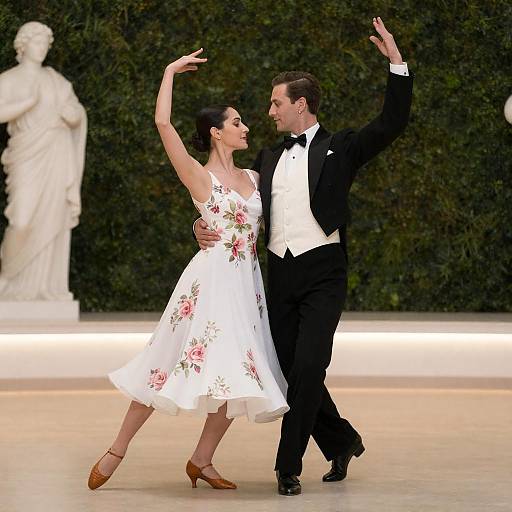 Elegant Dance in a Garden Setting
