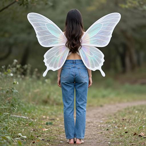 Fairy Wings Costume with Jeans