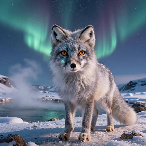 Regal Silver Arctic Fox at Volcanic Lagoon