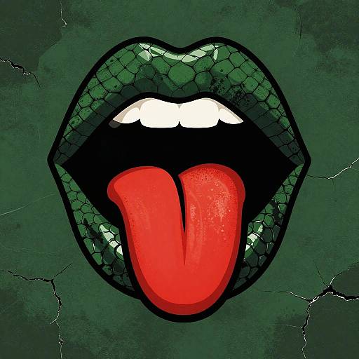 Pop Art Snake Skin Lips Poster