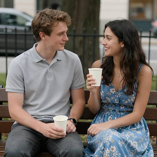 Casual Couple Enjoying Coffee Together