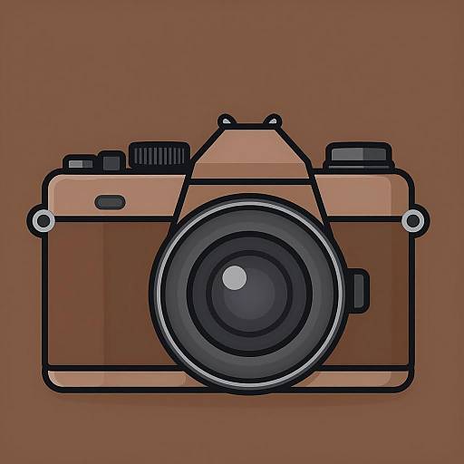 Vintage Brown Box Camera Illustration