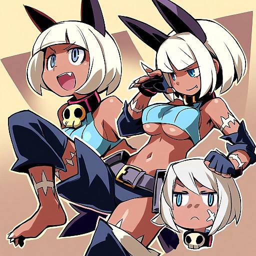 Illustration of Ms. fortune (skullgirls), skullgirls in the style of Kugelschreiber