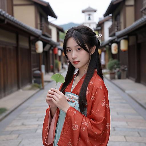 Serene Young Woman in Traditional Hanfu