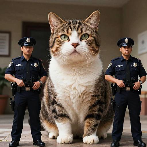 Laggard Cops Arresting Giant Cat