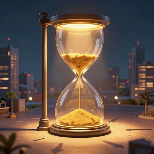 Surreal Cyberpunk Hourglass Streetlamp