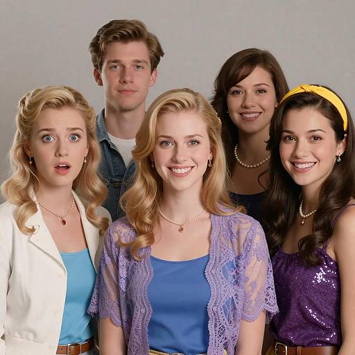 Retro Fashion Group Shot with Expressions