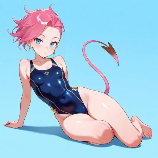 Petite Woman in Colorful Swimsuit Petite Woman in Colorful Swimsuit