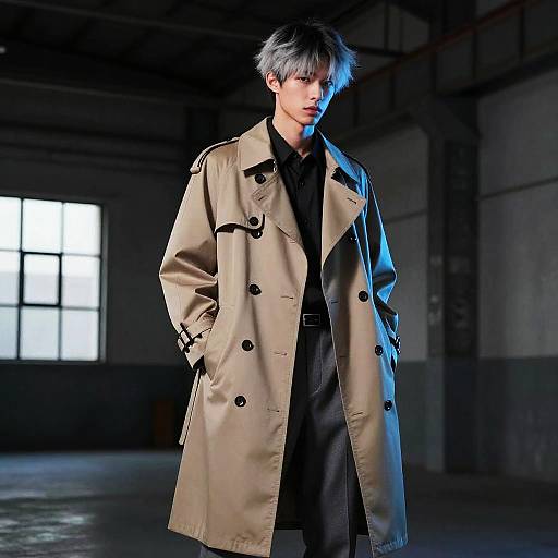Layered Fade Trench Coat Fashion Editorial