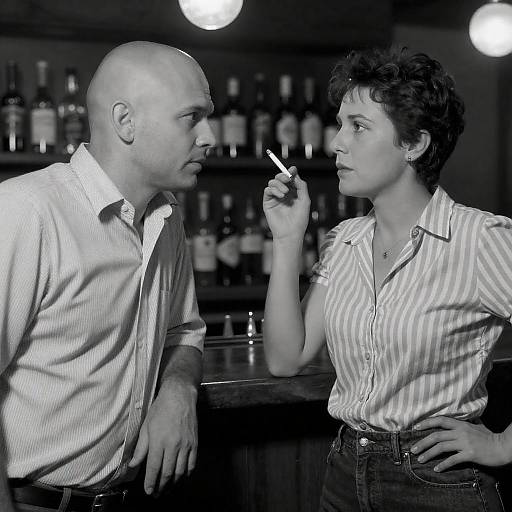 Noir Bar: Striped Shirts and Cigarette