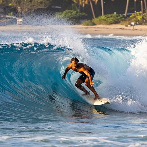 Surfers Riding Massive Sunrise Waves