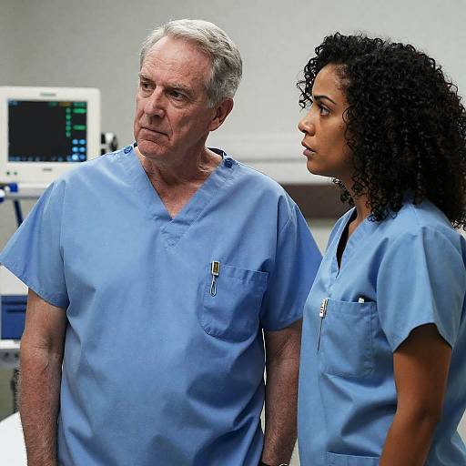 Elderly Man and Woman in Hospital