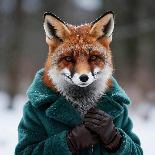 Elegant European Vixen in Winter Forest