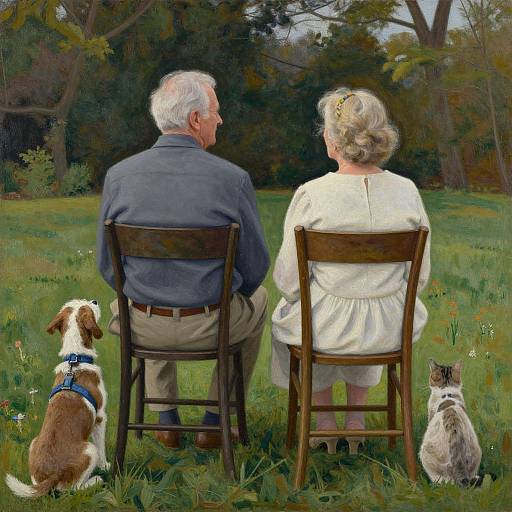 Norman Rockwell Style Senior Couple