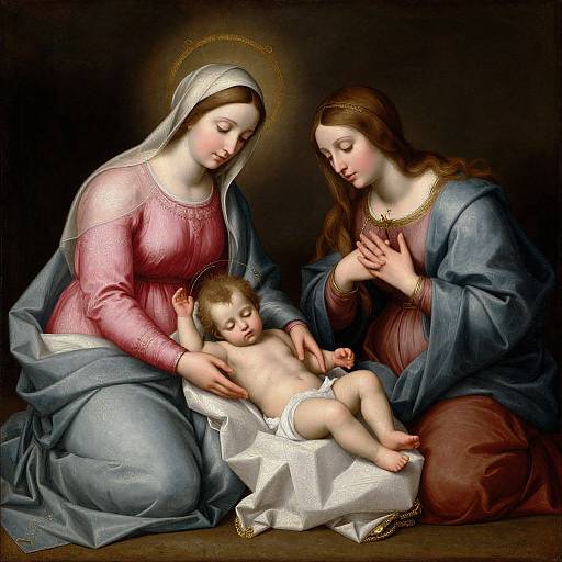 Serene Nativity Scene in Classical Style
