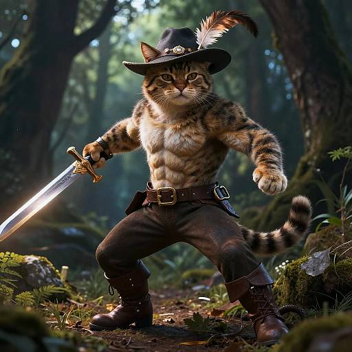 Muscular Puss in Boots Hero