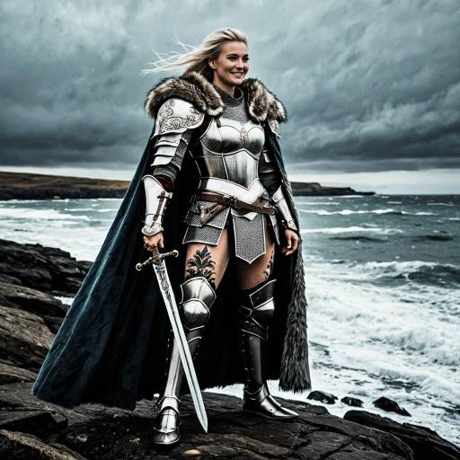 Scandinavian Female Knight in Ornate Armor