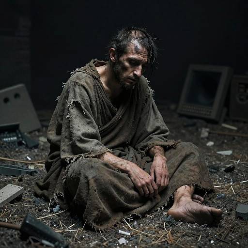 Forgotten Monk in Dark Synth Cinematic