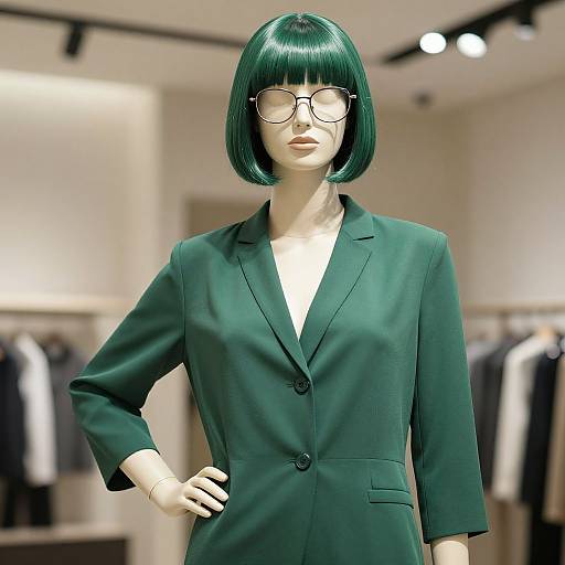 Stylish Green Mannequin in Modern Fashion