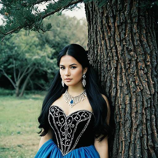 Woman in Tsolia Costume Outdoors