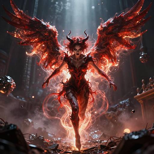 Cinematic Demonic Angel Wide Shot