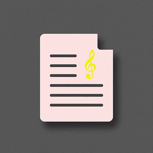 Minimalist Sheet Music Icon with Treble Clef