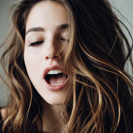 Close-Up Portrait of Woman with Messy Hair