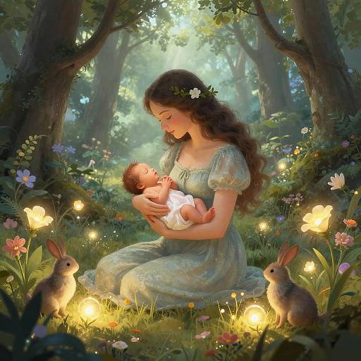 Whimsical Birth in Enchanted Forest