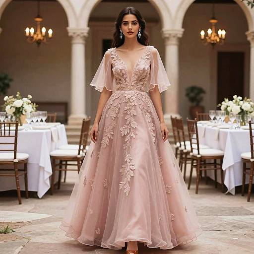 Romantic Glamour in Roman Courtyard