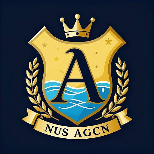 Shield emblem with gold crown, large 