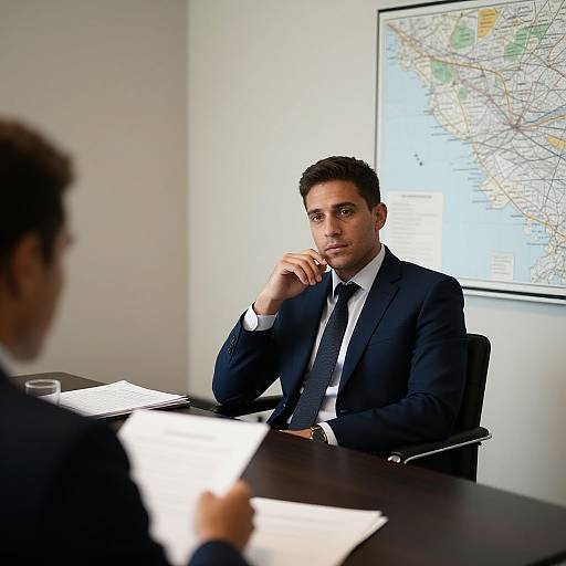 Thoughtful Businessman in Strategic Meeting