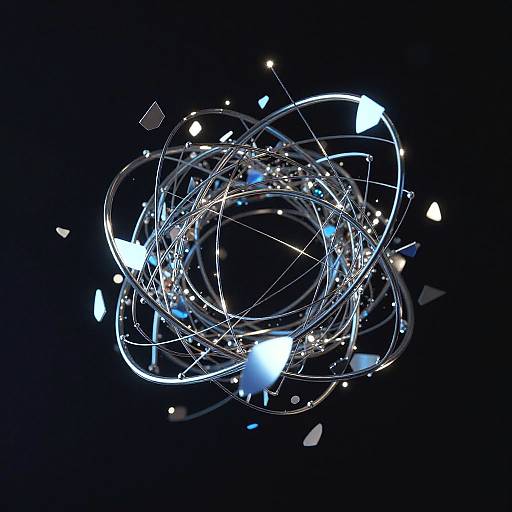 Abstract Metallic Threads in Void