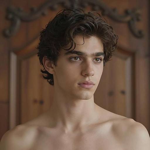 Young Man with Intense Brown Eyes