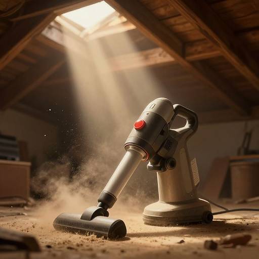 Vintage Attic Cleaning with Dustbuster