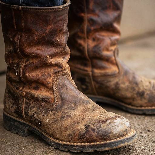 Weathered Old Leather Boots Texture