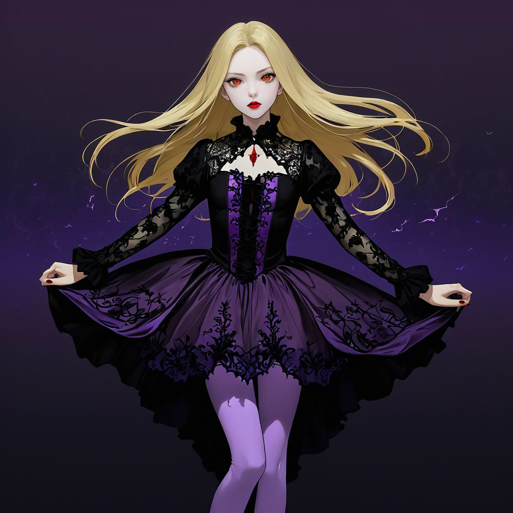 Mesmerizing Young Vampire in Elegant Attire