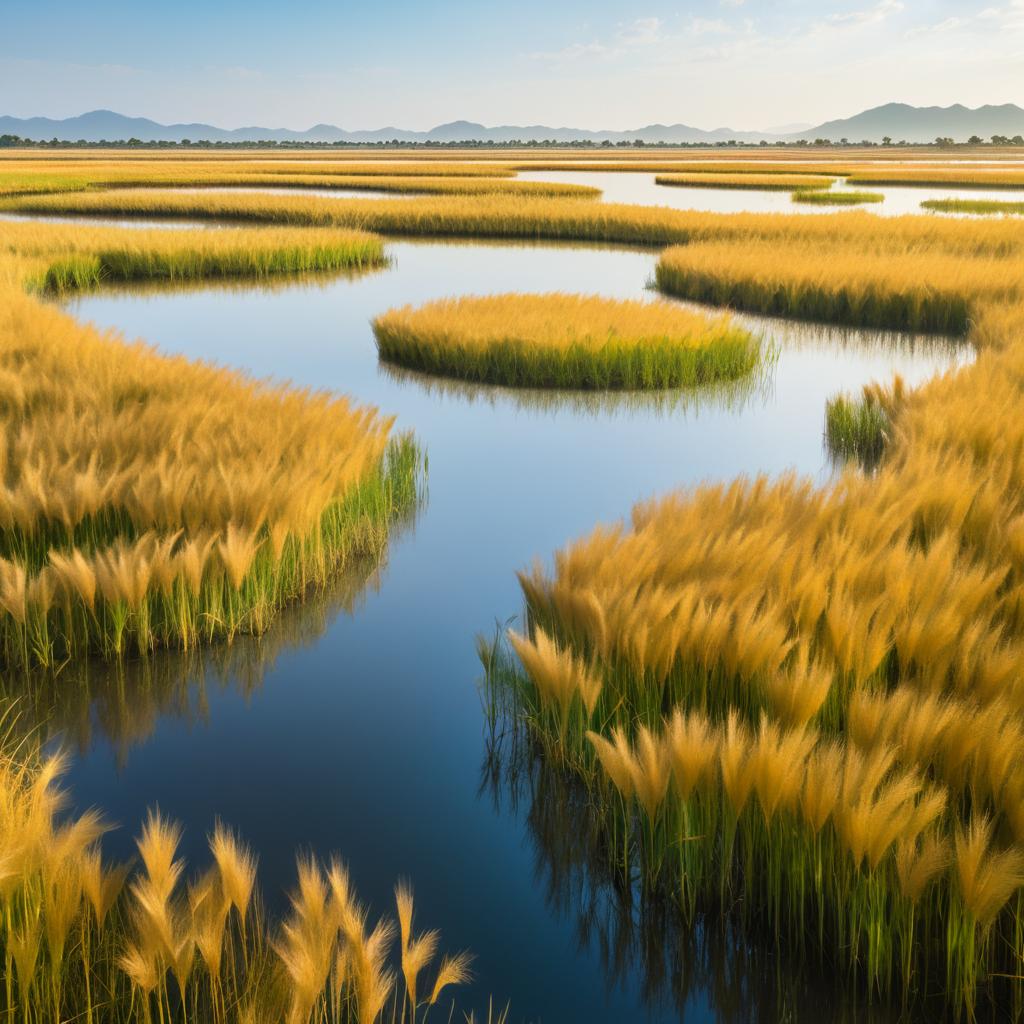 Expansive Rolling Wetland with Wild Boars