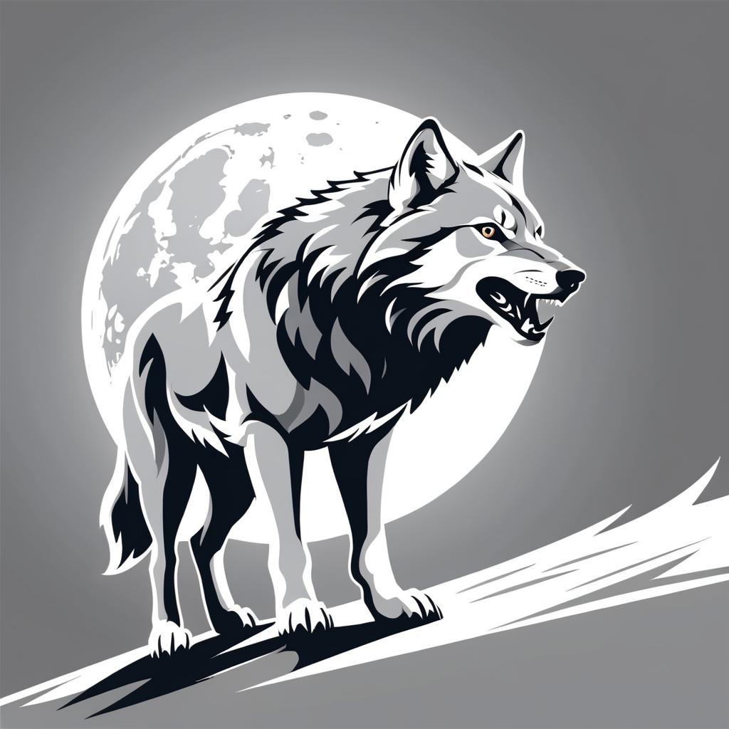 Vector Art of a Fearless Howling Wolf