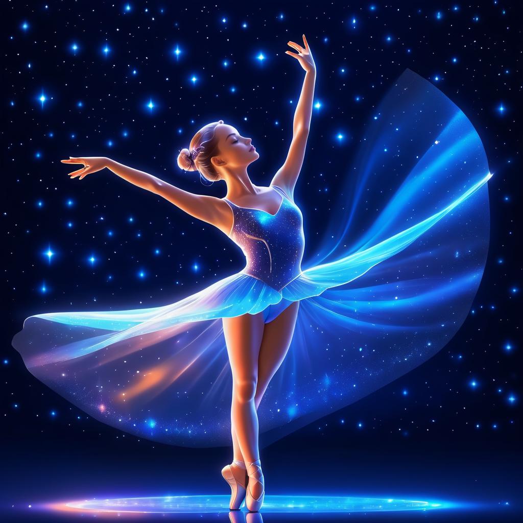 Glassy Ballerina in Cosmic Glow