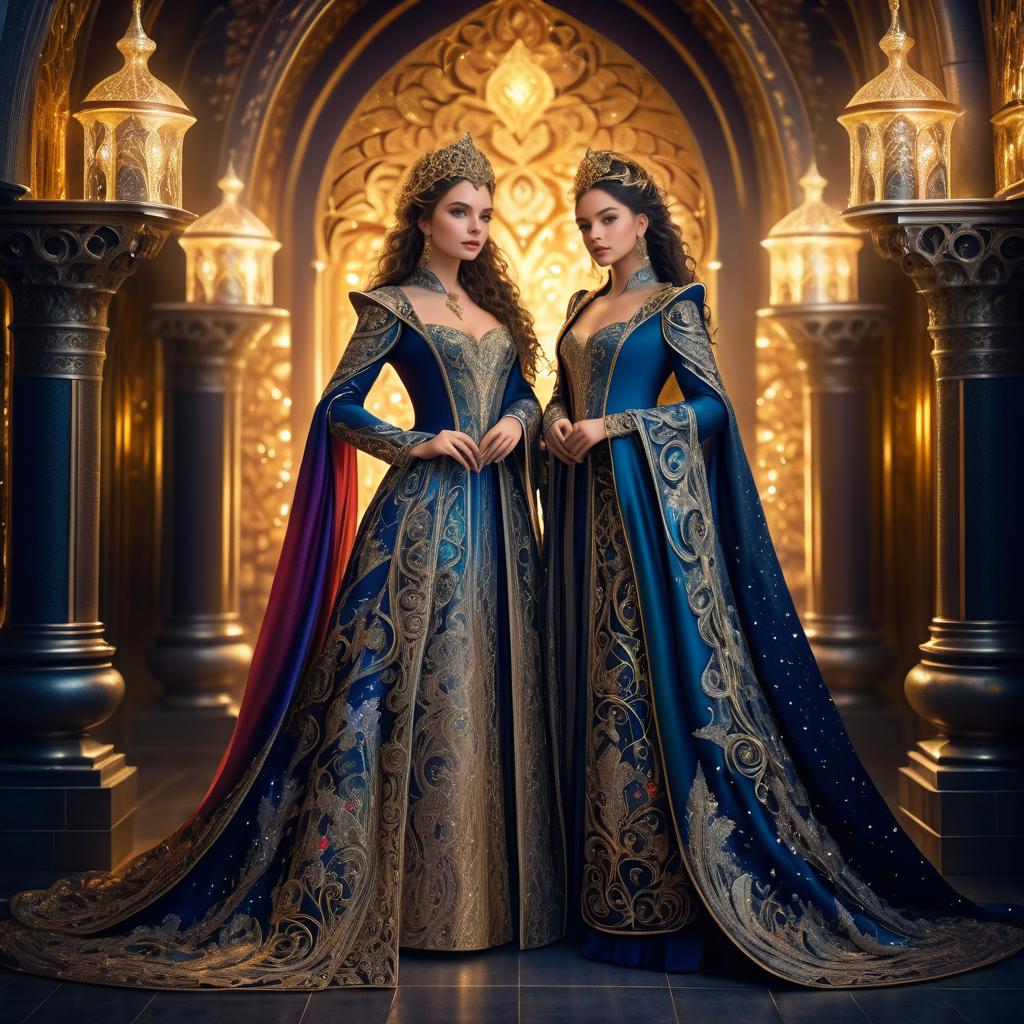 Elegant Women Wizards in Ornate Cloaks