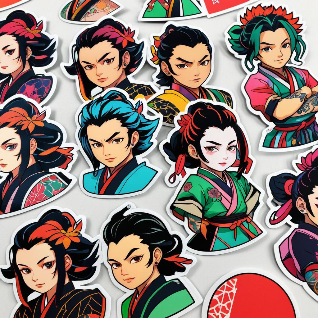 Japanese Tattoo Sticker Pack Design